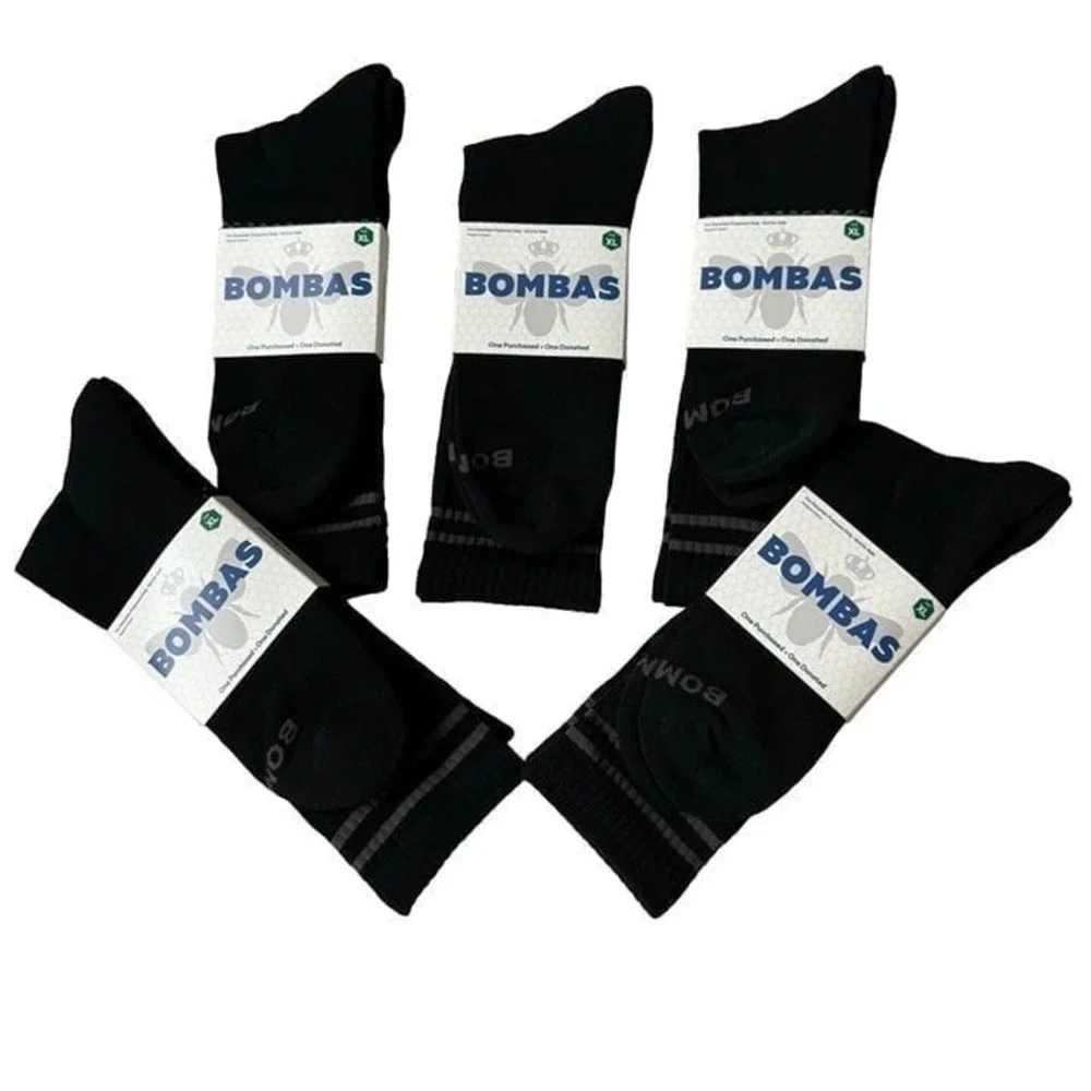 Bombas calf socks mens size XL Black Honeycomb stay up antimicrobial treatment